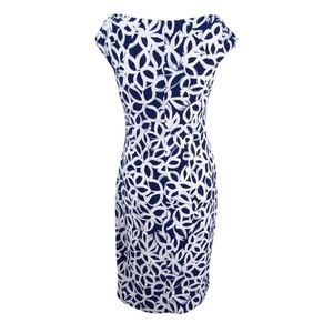Ralph Lauren Deep Sapphire Geometric Sheath Dress